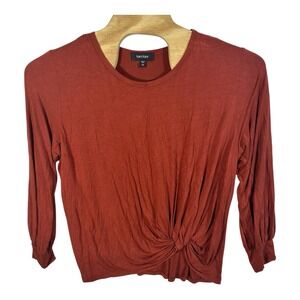 Karen Kane Side Pick-Up Knot Top Womens 3X Rust Casual Stretchy